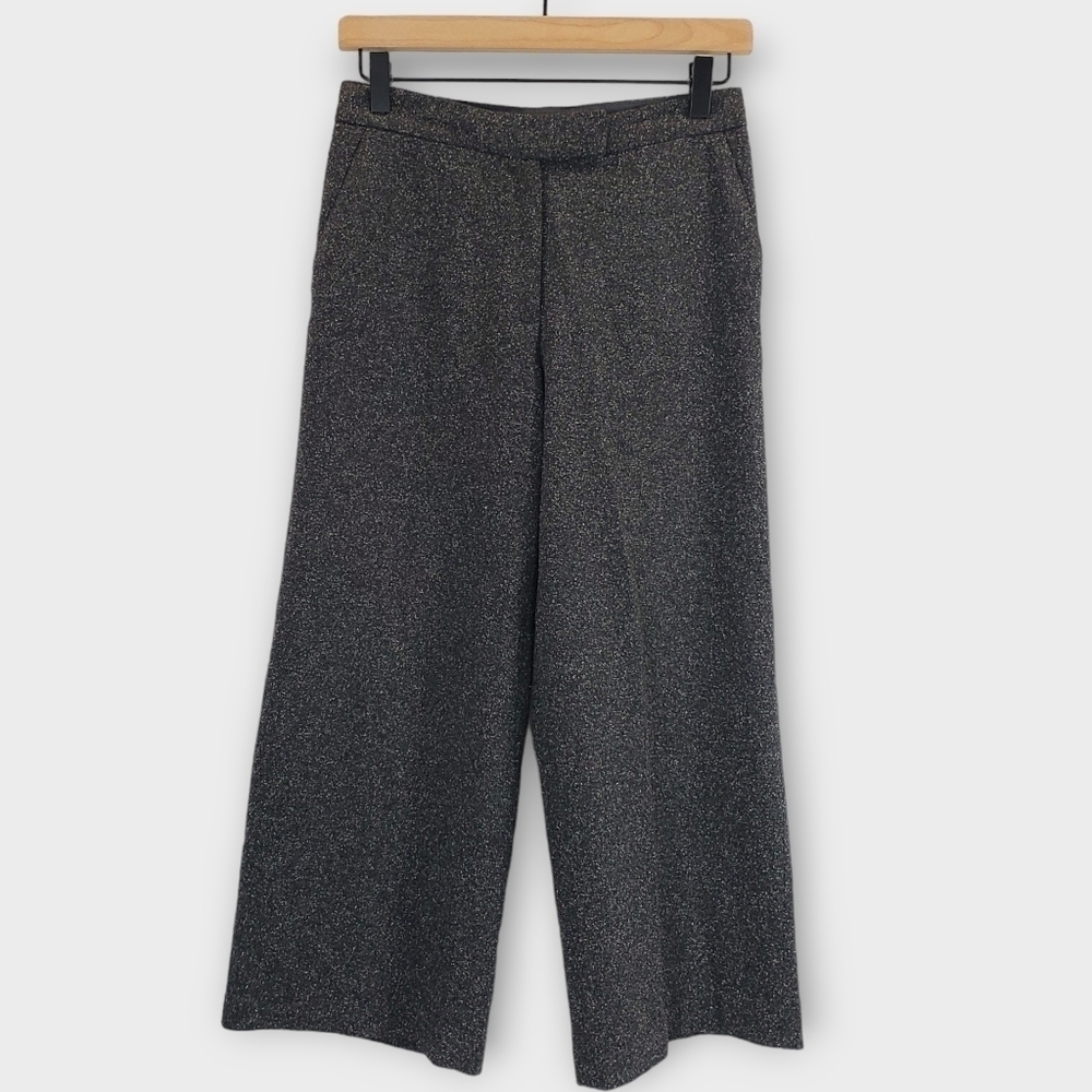 Express Gray Wool Blend Wide Leg Culottes Size 3/4